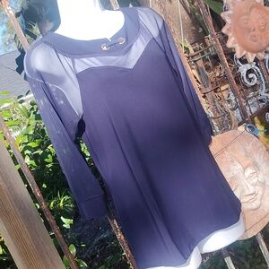 Atelier 29 New Sapphire Blue Three Quarter Length Sleeve Blouse Small